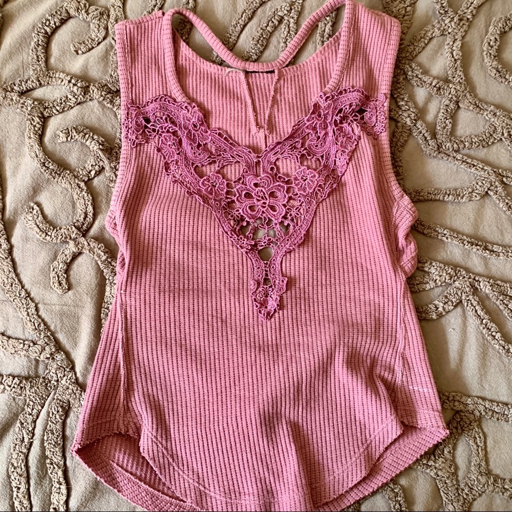 Free People crochet detail tank